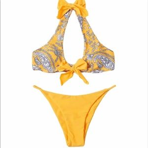 🆕 Floral Print Halter Thong Bikini Swimsuit👙